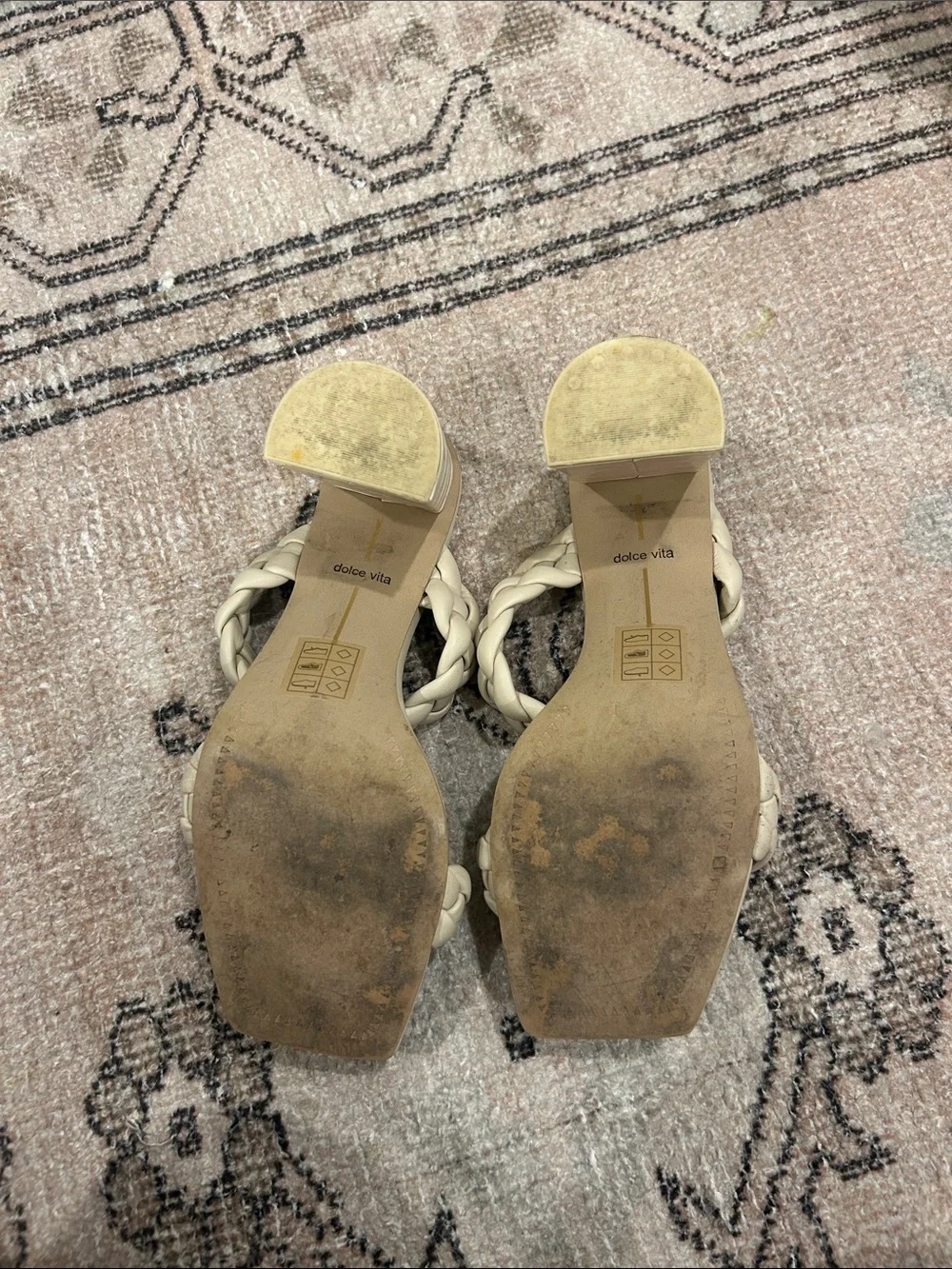 Dolce Vita Braided Double-Strap Slide Sandals in Cream